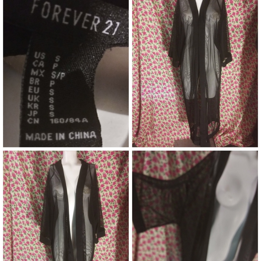 Sexy fishnet kimono style robe